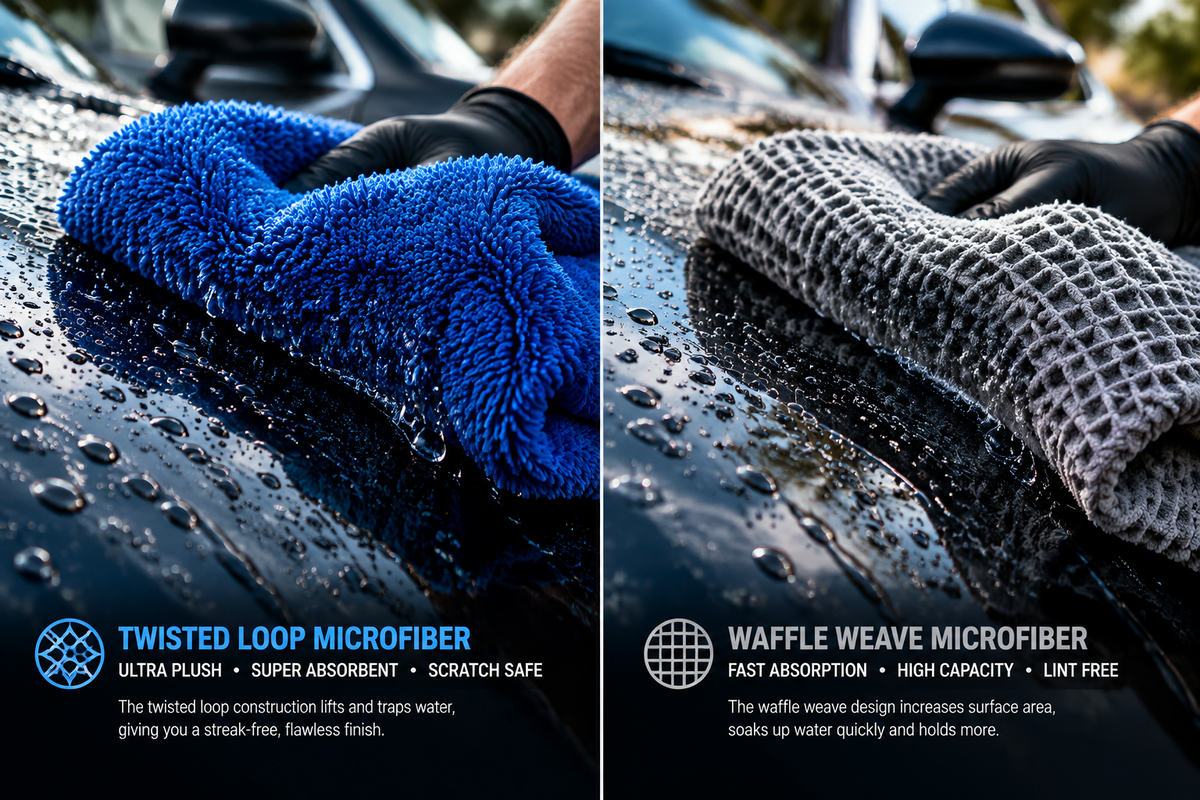 Twisted Loop vs Waffle Weave Microfiber: Which Dries Your Car Better?