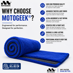 1400 GSM Premium Automotive Microfiber Drying Towel – Grey, 50×80 cm Motogeek®