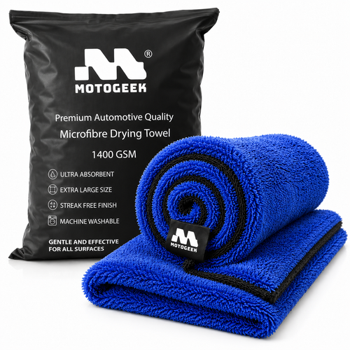 1400 GSM Premium Automotive Microfiber Drying Towel – Grey, 50×80 cm Motogeek®